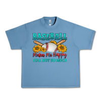 Pebble Blue baseball makes me happy you, not so much Urban Heavy Tee - HRA Design Shop