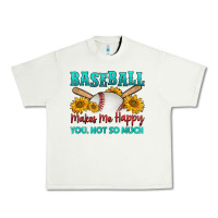 Pistachio baseball makes me happy you, not so much Urban Heavy Tee - HRA Design Shop