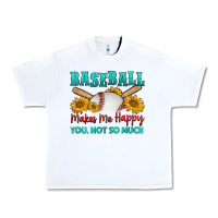 White baseball makes me happy you, not so much Urban Heavy Tee - HRA Design Shop