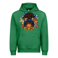Emerald blue and gold american football afro messy bun Urban Hoodie - texasbilliewilder