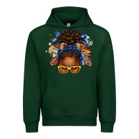 Forest Green blue and gold american football afro messy bun Urban Hoodie - texasbilliewilder
