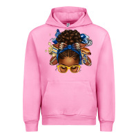 Fuchsia Pink blue and gold american football afro messy bun Urban Hoodie - texasbilliewilder