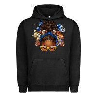 Pigment Black blue and gold american football afro messy bun Urban Hoodie - texasbilliewilder