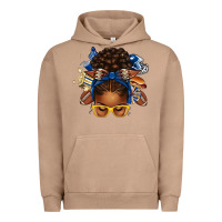 Pigment Burro blue and gold american football afro messy bun Urban Hoodie - texasbilliewilder