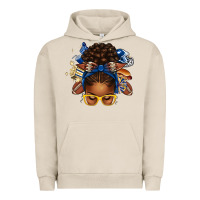 Pigment French Oak blue and gold american football afro messy bun Urban Hoodie - texasbilliewilder