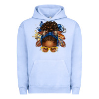 Pigment Grape Ice blue and gold american football afro messy bun Urban Hoodie - texasbilliewilder