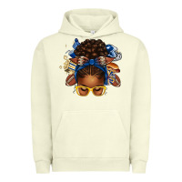 Pigment Pistachio blue and gold american football afro messy bun Urban Hoodie - texasbilliewilder