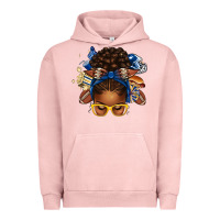 Pigment Salmon blue and gold american football afro messy bun Urban Hoodie - texasbilliewilder
