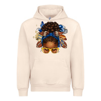 Sandshell blue and gold american football afro messy bun Urban Hoodie - texasbilliewilder
