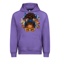 Tulip blue and gold american football afro messy bun Urban Hoodie - texasbilliewilder