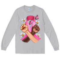 Moon Dust Breast Cancer Fist Daisy Butterfly Long Sleeve Tee - Artiststas