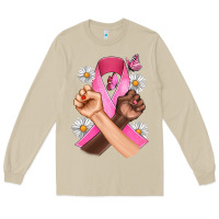 Mushroom Breast Cancer Fist Daisy Butterfly Long Sleeve Tee - Artiststas