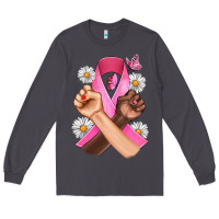Smoke Breast Cancer Fist Daisy Butterfly Long Sleeve Tee - Artiststas
