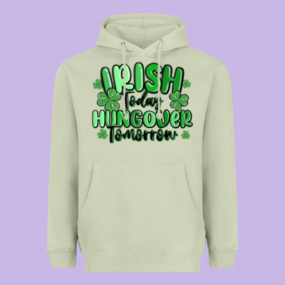 Irish Today Hungover Tomorrow Heavyweight Hoodie Designed By Maliassmallbusiness