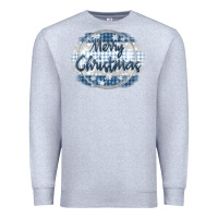 Heather Grey merry christmas blue Premium Sweatshirt - MaliasSmallBusiness