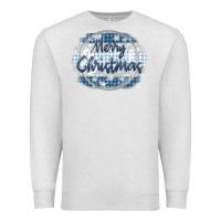Oatmeal Heather merry christmas blue Premium Sweatshirt - MaliasSmallBusiness