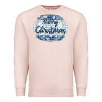 Pale Pink merry christmas blue Premium Sweatshirt - MaliasSmallBusiness