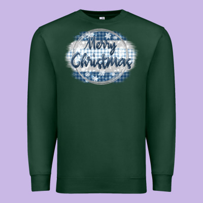 Merry Christmas Blue Premium Sweatshirt Designed By Maliassmallbusiness