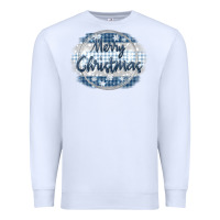White merry christmas blue Premium Sweatshirt - MaliasSmallBusiness