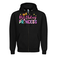Black birthday princess Zipper Hoodie - NancyCooperArtShop
