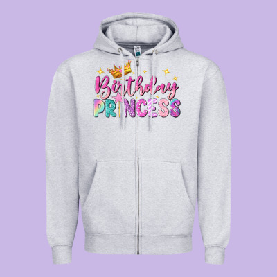 Birthday Princess Zipper Hoodie Designed By Nancycooperartshop
