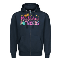 Navy birthday princess Zipper Hoodie - NancyCooperArtShop