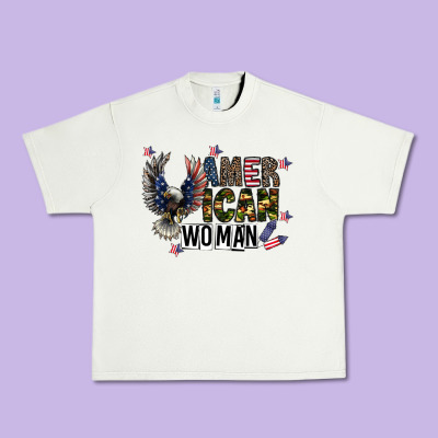 American Woman Urban Heavy Tee Designed By Cowhidedigitalart
