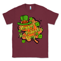 Burgundy happy st patrick s day shamrock Classic Tee - Artiststas