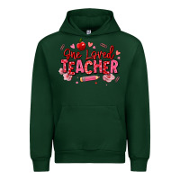 Forest Green one loved teacher afro messy bun Urban Hoodie - texasbilliewilder
