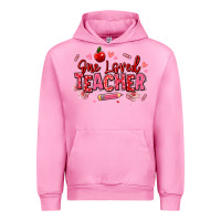 Fuchsia Pink one loved teacher afro messy bun Urban Hoodie - texasbilliewilder