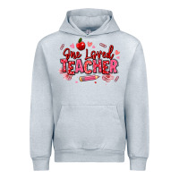 Heather Grey one loved teacher afro messy bun Urban Hoodie - texasbilliewilder