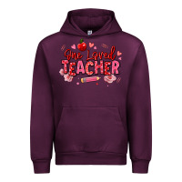 Mauve Wine one loved teacher afro messy bun Urban Hoodie - texasbilliewilder