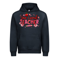 Navy one loved teacher afro messy bun Urban Hoodie - texasbilliewilder