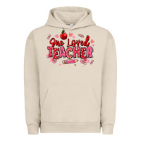 Pigment French Oak one loved teacher afro messy bun Urban Hoodie - texasbilliewilder