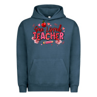Pigment Midnight Navy one loved teacher afro messy bun Urban Hoodie - texasbilliewilder