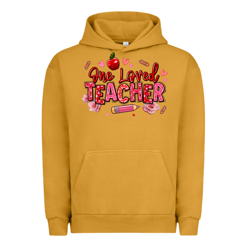 One Loved Teacher Afro Messy Bun Urban Hoodie by texasbilliewilder | Teevron