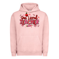 Pigment Salmon one loved teacher afro messy bun Urban Hoodie - texasbilliewilder