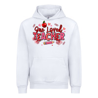 White one loved teacher afro messy bun Urban Hoodie - texasbilliewilder