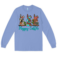 Colony Blue happy easter leopard cowhide turquoise cactus bunny's Long Sleeve Tee - JahusDesignShop