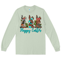 Matcha happy easter leopard cowhide turquoise cactus bunny's Long Sleeve Tee - JahusDesignShop