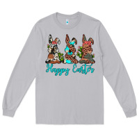Moon Dust happy easter leopard cowhide turquoise cactus bunny's Long Sleeve Tee - JahusDesignShop