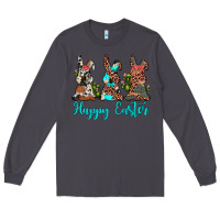 Smoke happy easter leopard cowhide turquoise cactus bunny's Long Sleeve Tee - JahusDesignShop