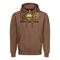 Chestnut peace love lions Zipper Hoodie - LillyAllenDesigns