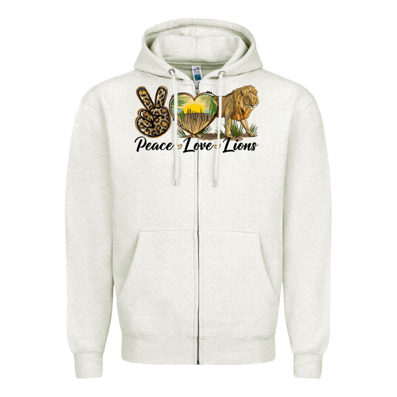 Peace Love Lions Zipper Hoodie by LillyAllenDesigns | Teevron