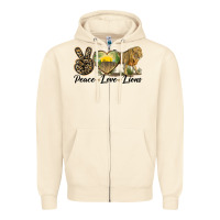 Sandshell peace love lions Zipper Hoodie - LillyAllenDesigns