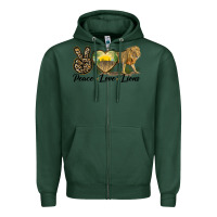 Sports Green peace love lions Zipper Hoodie - LillyAllenDesigns