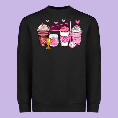 Volleyball Coffee Cups Heavyweight Sweatshirt Designed By Zillion Design Studio