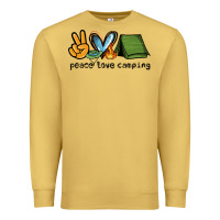 Antique Gold peace love camping Premium Sweatshirt - NancyCooperArtShop