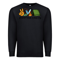 Black peace love camping Premium Sweatshirt - NancyCooperArtShop