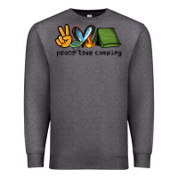 Charcoal Heather peace love camping Premium Sweatshirt - NancyCooperArtShop